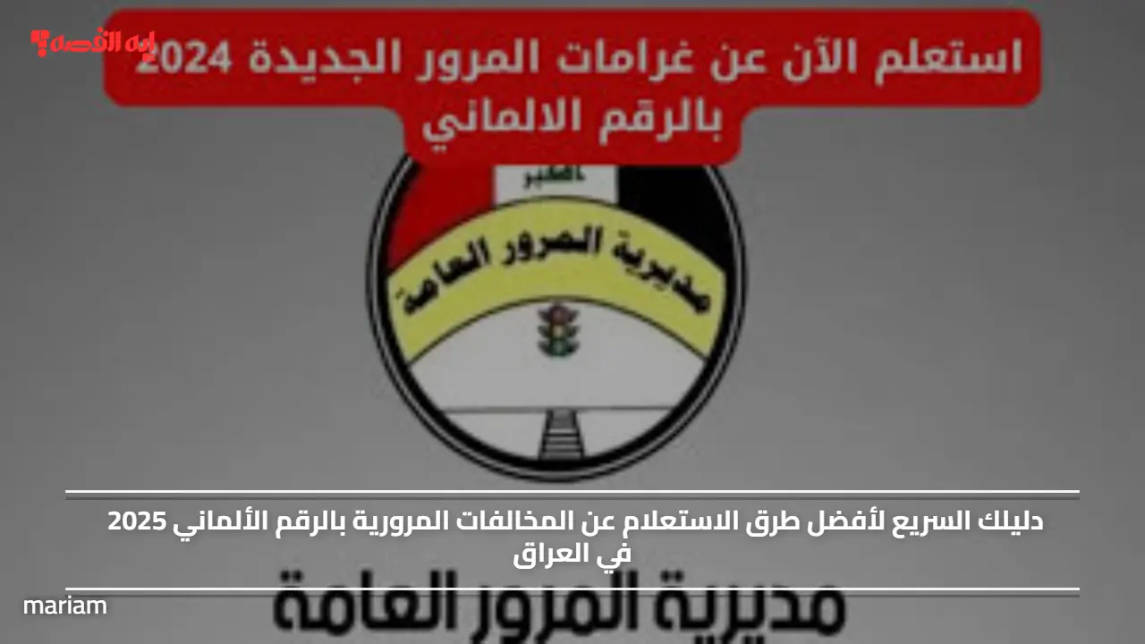 دليلك السريع لأفضل طرق الاستعلام عن المخالفات المرورية بالرقم الألماني 2025 في العراق